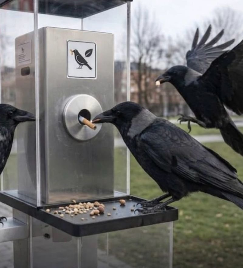 İsveç’te kargalar, sigara izmaritlerini yiyecekle takas etmeleri için eğitildi ve sokakların temizlenmesine yardımcı oluyorlar.