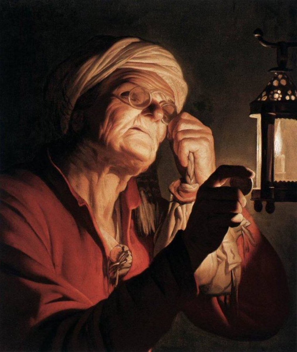 Dominiquepucini's tweet photo. Gerrit van #Honthorst , 
« Une femme âgée examine une pièce. Vue ou Avarice » (1623)
#peinture #art #avarice https://t.co/UYo3hnoMDD