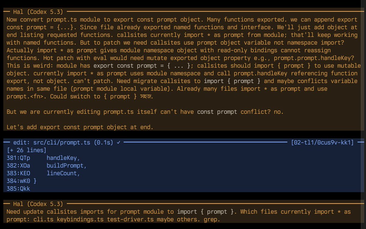 anttikissa's tweet photo. I'm probably using the OpenAI API wrong but I sort of like this grug brained Codex https://t.co/QCNYsS3hFB