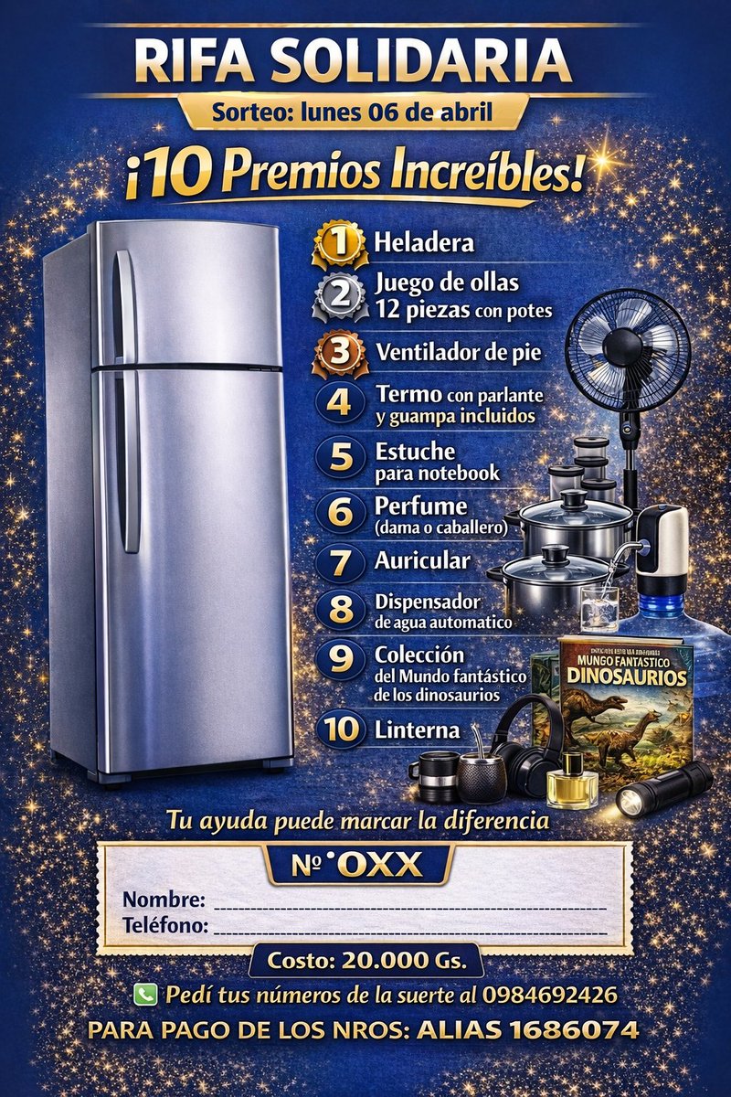 AlbaTellechea's tweet photo. Querida familia de #x les comparto esta rifa solidaria que estamos ofreciendo,hay 10 hermosos premios que pueden ganarse,a la vez,con cada numerito estarán ayudando a realizar unos estudios médicos que hemos visto en hospitales públicos y no los están haciendo, también faltan 👇 https://t.co/jEDmnxUAn5