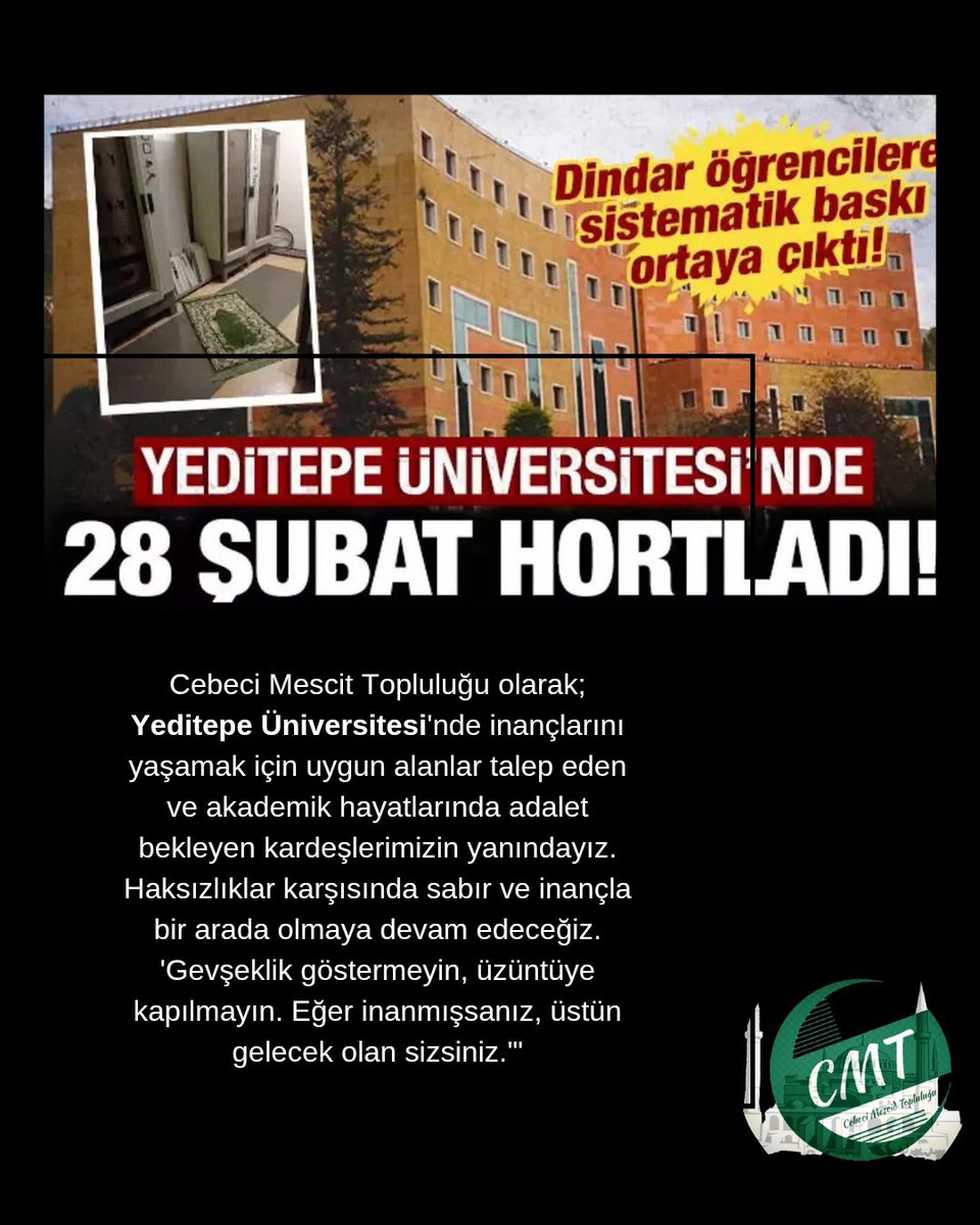 CebeciMescid's tweet photo. Cebeci Mescit Topluluğu Kamuoyu Duyurusu https://t.co/7PuMXWUb1g
