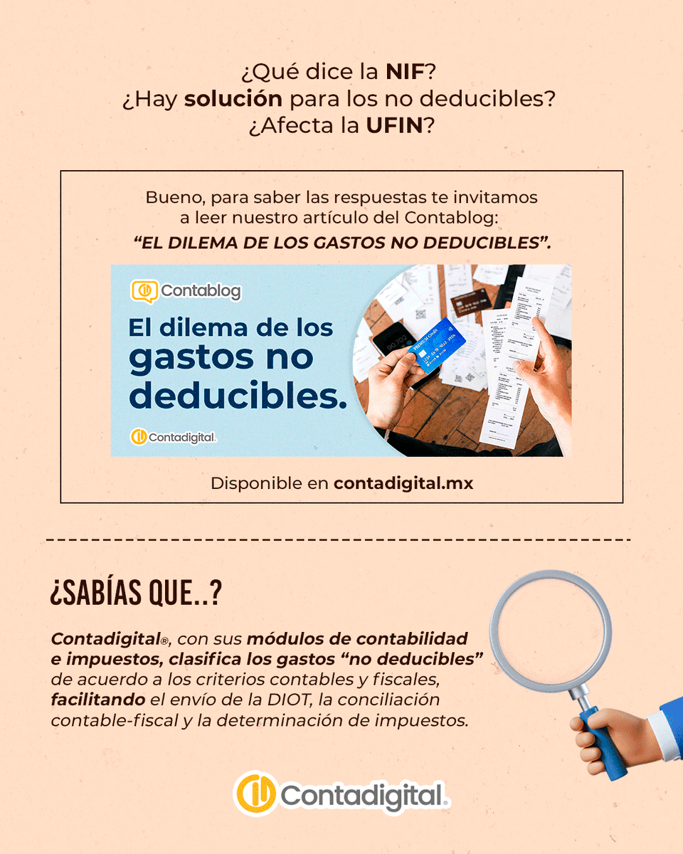 ContabilidadDig's tweet photo. ¿Contabilidad para efectos financieros o fiscales?¿Cómo llevar ambas? Todo inicia con el correcto tratamiento de los "No deducibles".🤔 

Infórmate con el #Contablog 📒https://t.co/ASEKGszdzw https://t.co/O16oFNByYV