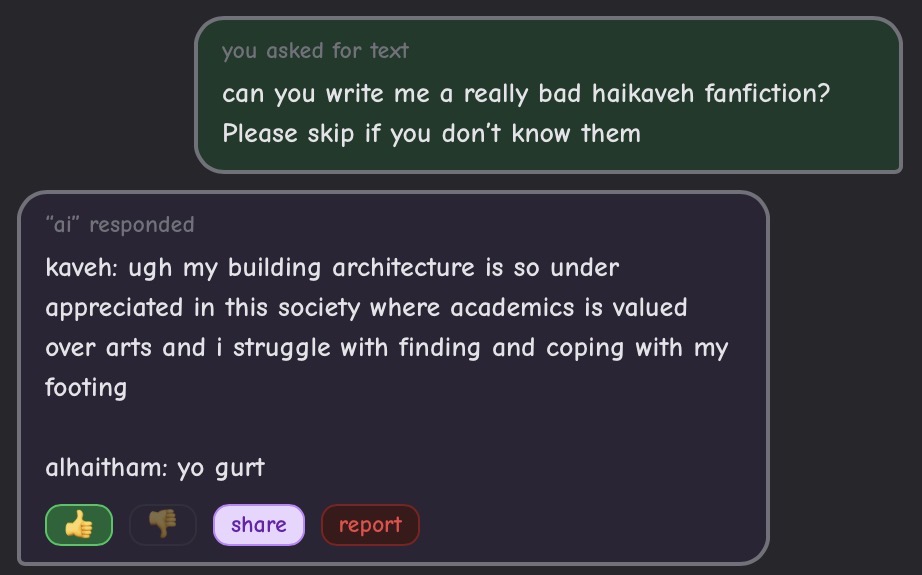 tried this yesterday and got this absolutely Shakespearean response 🔥🔥🔥