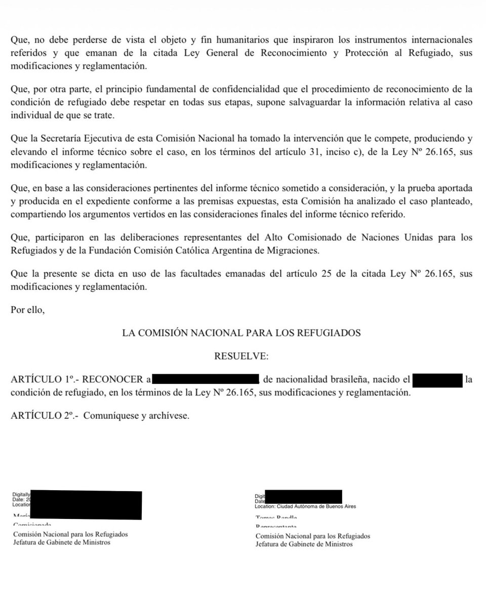 🇦🇷 Saiu o primeiro asilo a um brasileiro perseguido por Moraes.

Jamais imaginei que o meu querido Brasil fosse passar por um período tão obscuro, onde a mão da liberdade nos seria estendida pelos hermanos argentinos.

Gracias, tche!