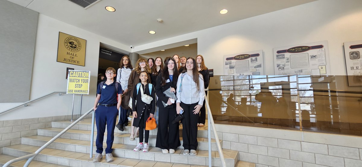 MPS_Kiewit's tweet photo. 8th HAL Mock Trial teams looking sharp & confident-in it to win it using critical thinking skills! Excited to be lawyers today at the Sarpy County Courthouse. Go Colts! #Proud2bMPS @MPS_HAL https://t.co/CjJjAVwaLn