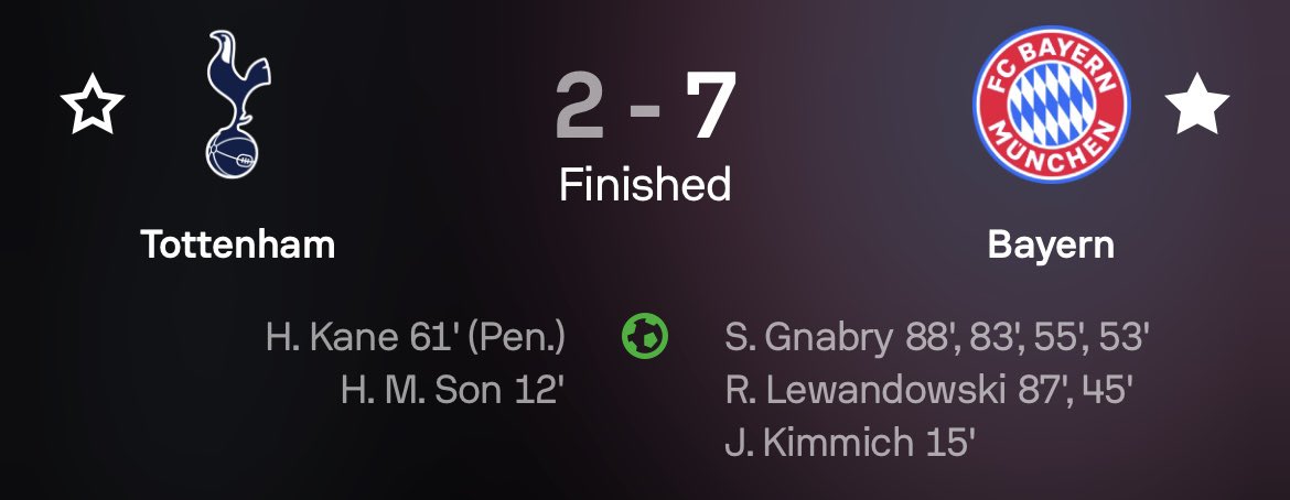 Bayern humiliating small clubs in the champions league will forever be satisfying to watch.