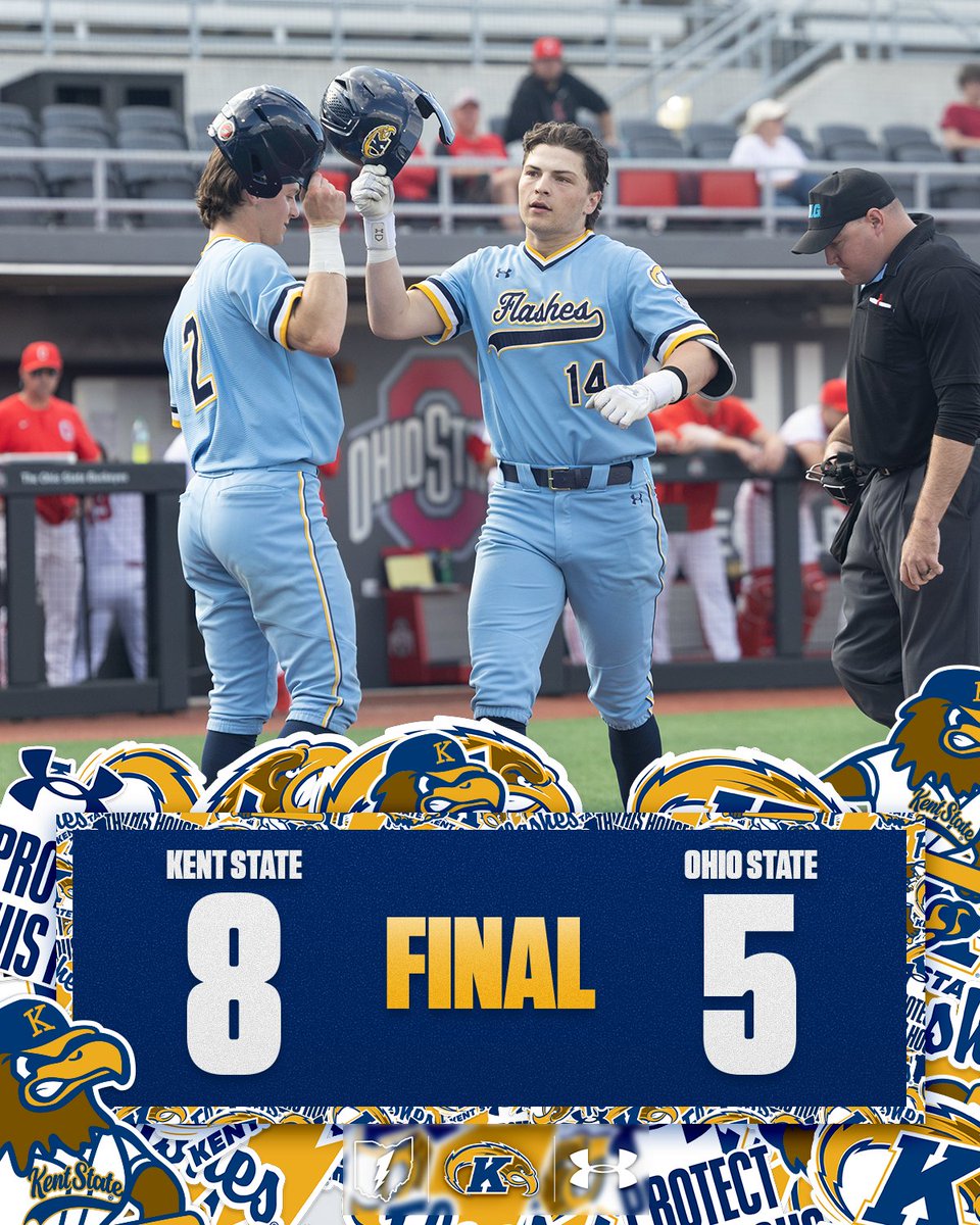 KentStBaseball's tweet photo. Flashes take THE Win.

The Flashes take down Ohio State 8-5 and will return home to face Central Michigan at home.

#GoFlashes⚡️| #BiteDown https://t.co/uQzHN4idWT
