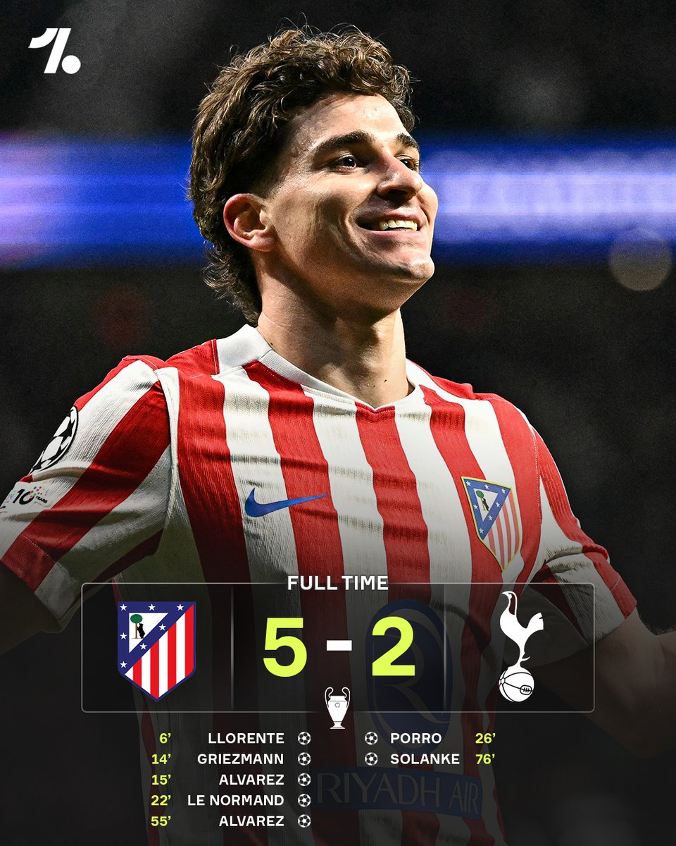 wagerloom's tweet photo. OneFootball: Atlético Madrid put on a show against Tottenham 🤯💪

This second leg is going to be interesting... 👀 https://t.co/tLZYNX31Sf