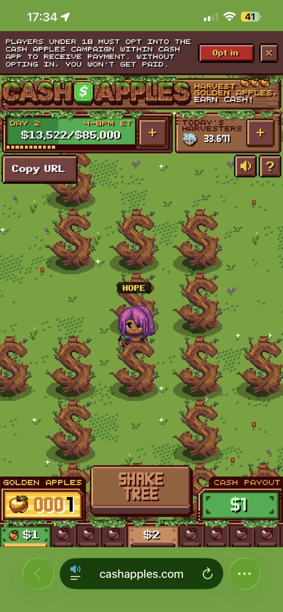 H0peSmith's tweet photo. @CashApp Mine wont let me in and i found an apple already <3 https://t.co/fsFsnSP4PH