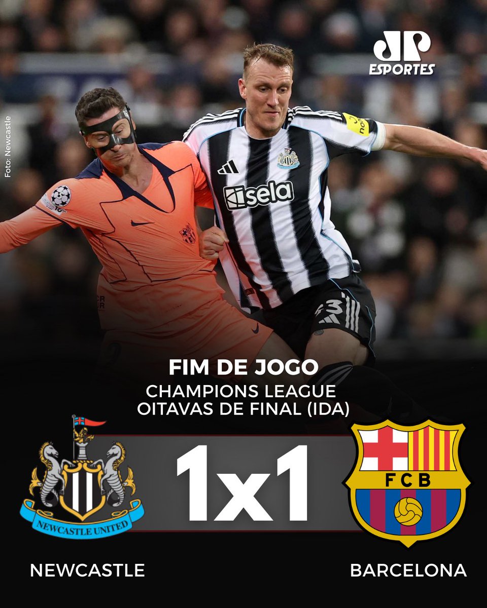 JovemPanEsporte's tweet image. EMPATE NO SUFOCO! 🥵 O Newcastle até saiu na frente com gol de Barnes, mas com um gol de pênalti de Yamal no fim do jogo o, Barcelona deixou tudo igual, a definição da vaga fica para semana que vem na Espanha 

#Newcastle #Barcelona #ChampionLeague