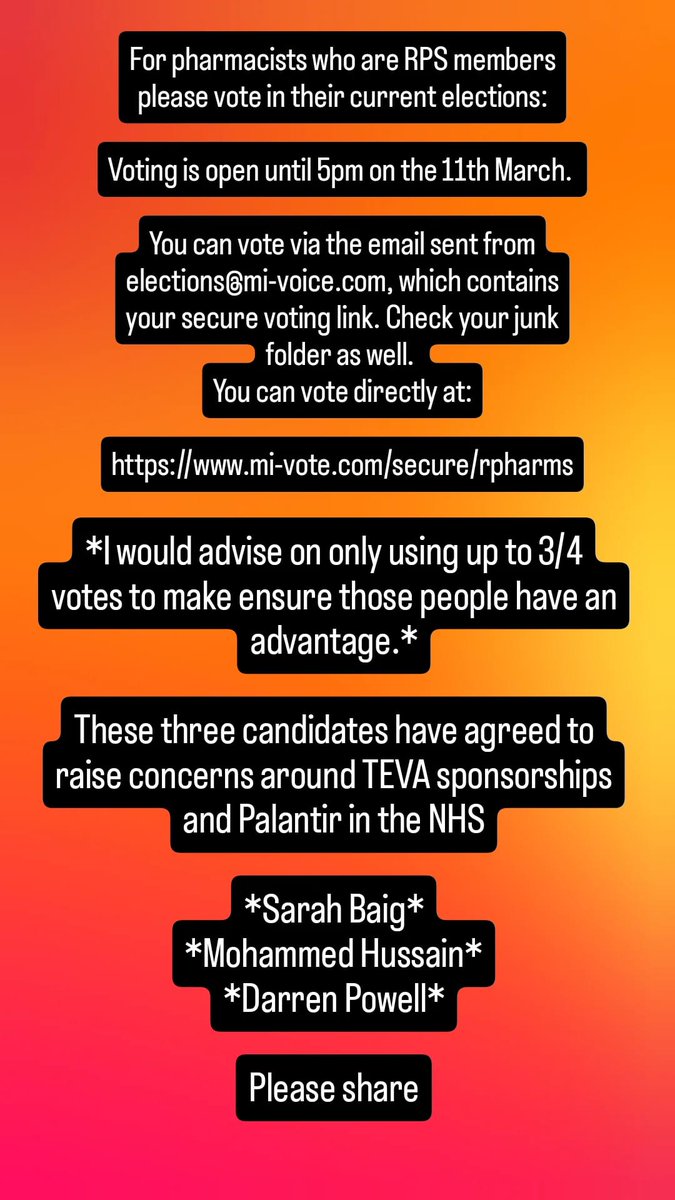 ukhprc's tweet photo. We want to get pharmacy reps votes in who will speak up on Palantir and Teva https://t.co/ehFXtNL391