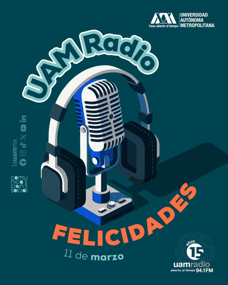 🎙️ Felicitamos al equipo de UAM Radio por impulsar un modelo de comunicación basado en la pluralidad ideológica, la libertad de expresión y el derecho a la información.

Gracias por fortalecer el diálogo y la creatividad en la radio universitaria. 📻👏

#SoyUAM #OrgulloUAM