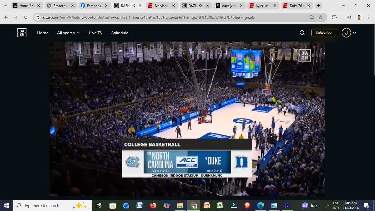 jantc1990's tweet image. #JAN2TCStreamingService #JAN2TCSS_MainEvent (03/11/2026)

2025–26 NCAA Division I Men's Basketball - 03-07-2026 / CBB on ESPN / ACC MBB / #UNCvsDUKE (Catch-Up Replay, Streaming on DAZN PH) &amp;lt;06:00 AM - 08:09 AM&amp;gt;

#NCAAMBB #ACCMBB #ACConESPN