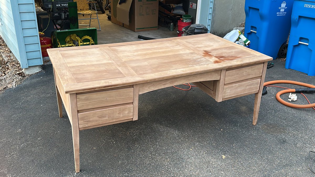 JacobPercussion's tweet photo. Sanding and main work done now it’s time to finish… new England weather likely won’t cooperate for me to get this done by the end of break 🫠 https://t.co/7gEANwVb27