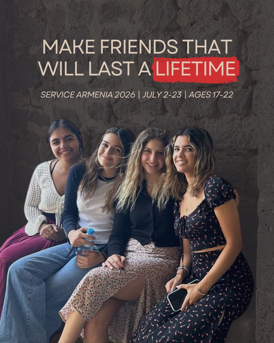 ParosFoundation's tweet photo. This summer, join other Armenian youth ages 17–22 for an experience that’s bigger than a trip. It’s a chance to connect with your roots, meet incredible people, and create memories you’ll carry with you forever.

Learn more and apply here: https://t.co/YPt7ASMUiz https://t.co/2ittnChOPO