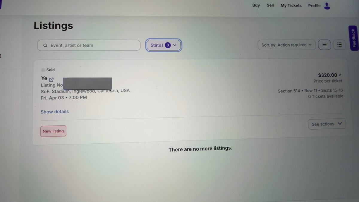 EJ_TROUT's tweet photo. @eMoney_HQ my tickets were shown as sold through stub hub at 320 now prices dropped and my tickets were magically back on the listing but hidden. every ticket is now 240. do better @StubHub https://t.co/ktdE1GrQjH