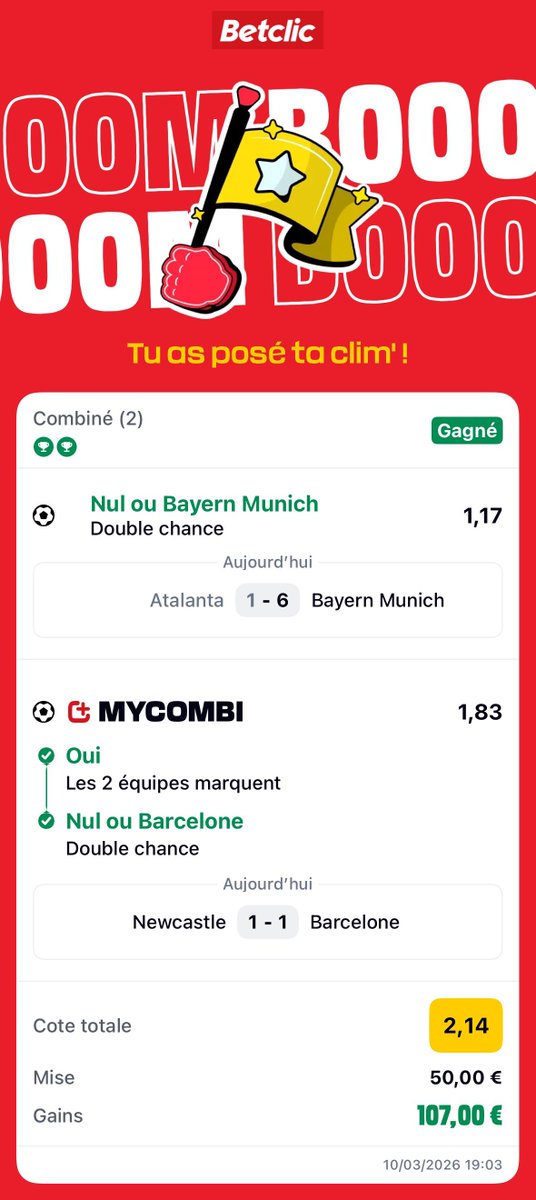 pronofuteplus's tweet photo. BOOOOOM 💥💣🤯
MISSILE DU JOUR VALIDÉ 🚀✅

🎯 Une énorme value repérée et donnée  en public gratuitement côté à 2,14

📲 Rejoins-moi sur Telegram pour ne rien manquer des prochains pronos 🤑💸

📊 Série en cours : 6/8

#TeamParieurs #TeamParieur #Pronos https://t.co/D0DBHjJG5Z