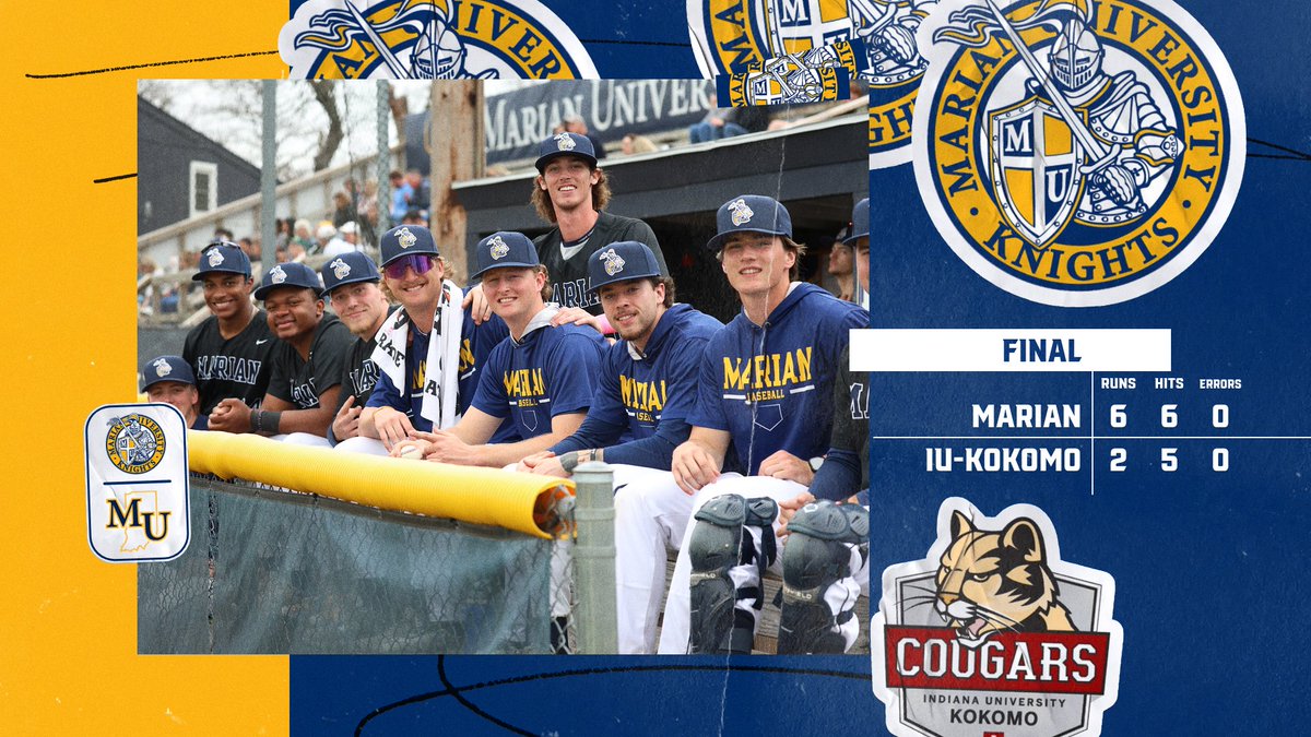 BSB | FINAL | Marian 6-2 Kokomo

9-straight wins for <a href="/MarianUBaseball/">Marian Baseball</a>, the Knights take down Kokomo 6-2 to move to 14-3 overall this season

Marian will host #24 Huntington as they return to CL play this weekend!