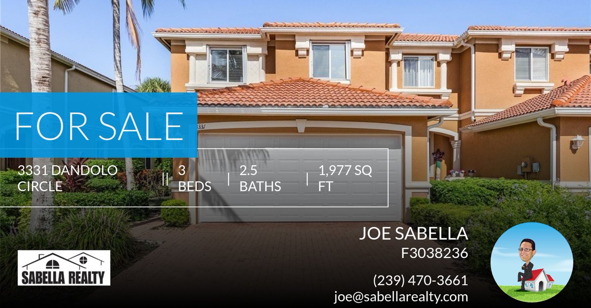 SabellaRealty's tweet photo. Looking for a new townhome? This listing could be the one! Please don't hesitate to reach out with any questions! You can reach Joe Sabella with Sabella Realty at (239) 470-3661.

For more info contact Joe Sabella with Sabella... https://t.co/jyD5g3zpls https://t.co/p4GDunmKnD
