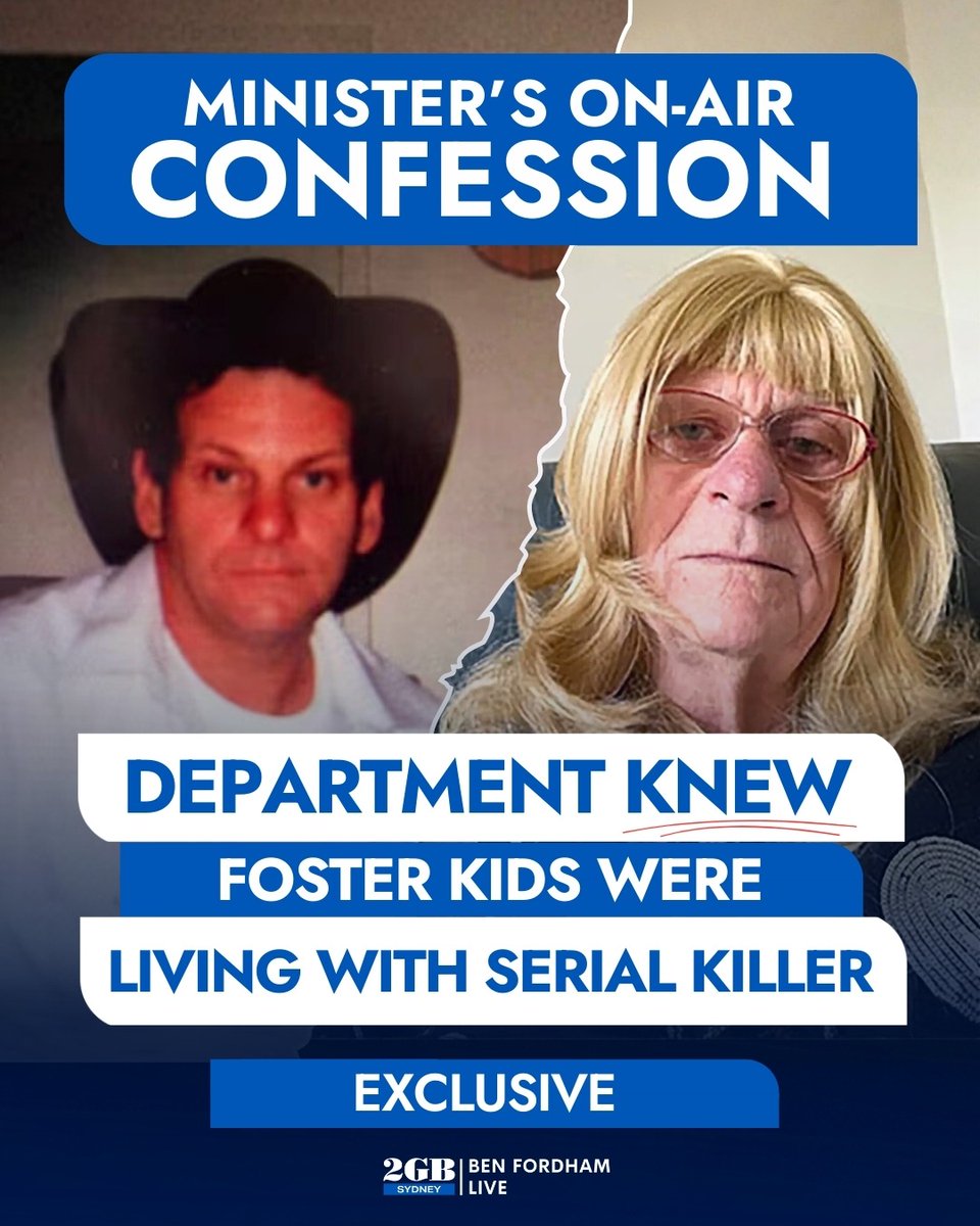 *** EXCLUSIVE ***

There’s been a shocking on-air confession about a serial killer.

A NSW department knew Reginald Arthurell was living with 2 foster kids.

Minister Kate Washington says “it's entirely unacceptable”.

Listen to the explosive interview HERE.
