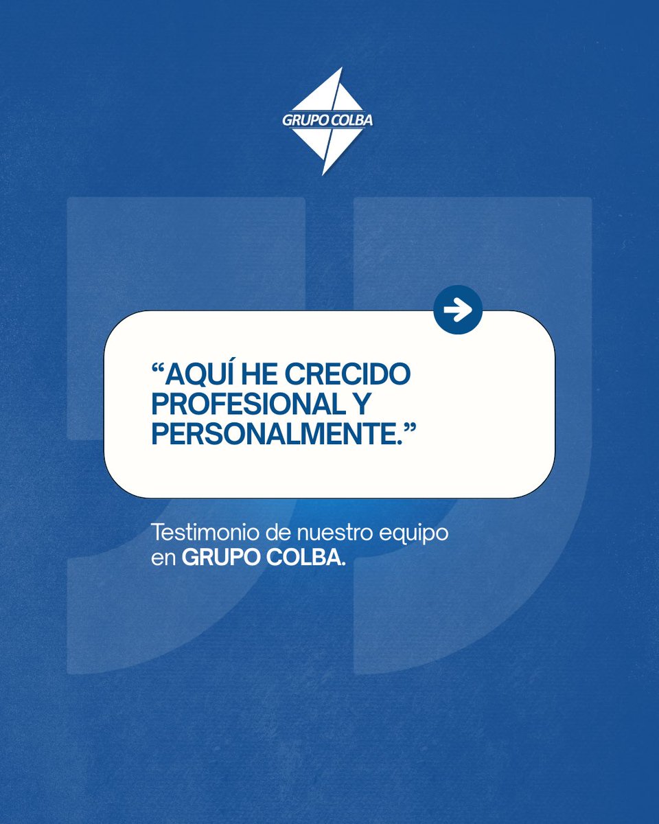 grupocolba's tweet photo. En Grupo Colba creemos en el desarrollo de nuestro equipo, con oportunidades reales de crecimiento, acompañamiento y un entorno que valora el talento humano.

Crecer juntos fortalece el servicio que brindamos cada día. 💙

#GrupoColba #TalentoHumano #PasiónPorElServicio https://t.co/NQFLHcH6aM