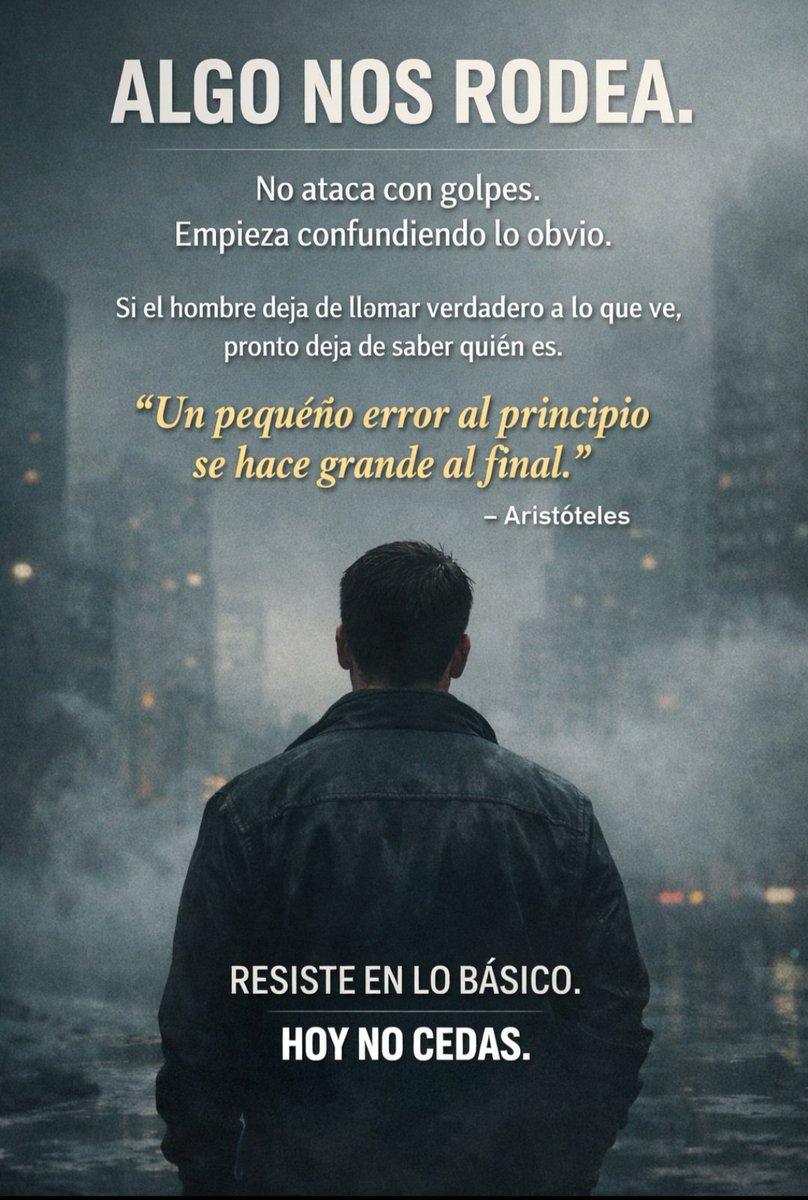 Hay algo en el ambiente.

No destruye de golpe.
Empieza confundiendo lo evidente.

Si logran que dudes de lo que ves, pronto viviras obedeciendo lo que te dicen.

Llamaras bueno a lo malo y malo a lo bueno.

El combate comienza en el discernimiento.

LA OSCURIDAD NOS RODEA.
