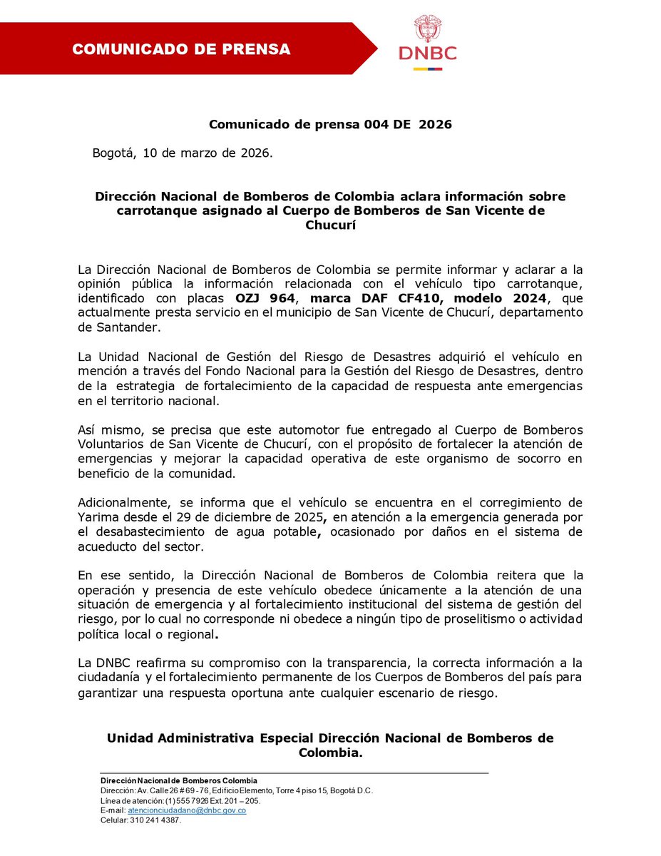 Dirección Nacional de Bomberos de Colombia tweet media