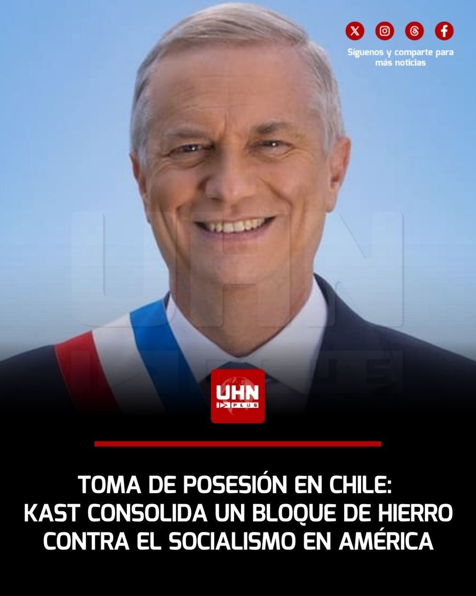 🇨🇱‼️ | La llegada de José Antonio Kast al Palacio de La Moneda pone el último clavo en el ataúd de la izquierda radical en Chile. El líder republicano asume el mando con un respaldo internacional que confirma el giro del continente hacia el orden y la soberanía

Los asistentes