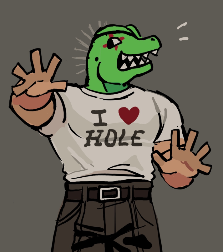 kaiman from dorohedoro in a strange pose...