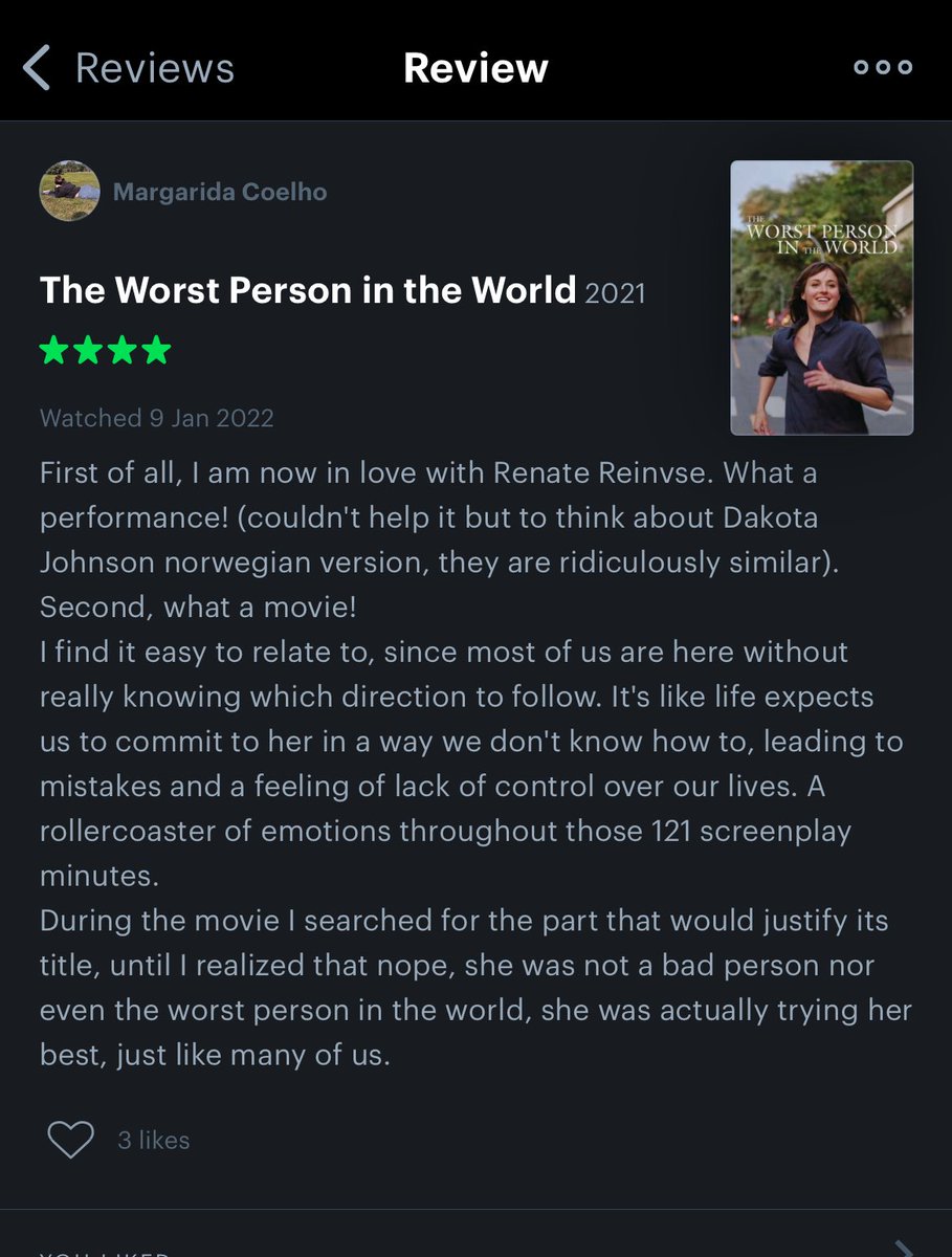 Saudades Margarida que fazia reviews de filmes, maybe it’s time to come back