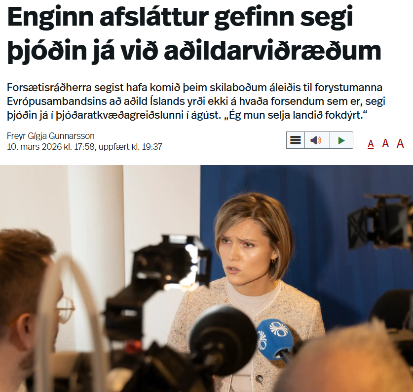 stefania_asb's tweet photo. Nú eru þetta ekki lengur aðildarviðræður eða aðlögunarviðræður. Nei, nei, söluferli! https://t.co/OBMlEMTSJ9