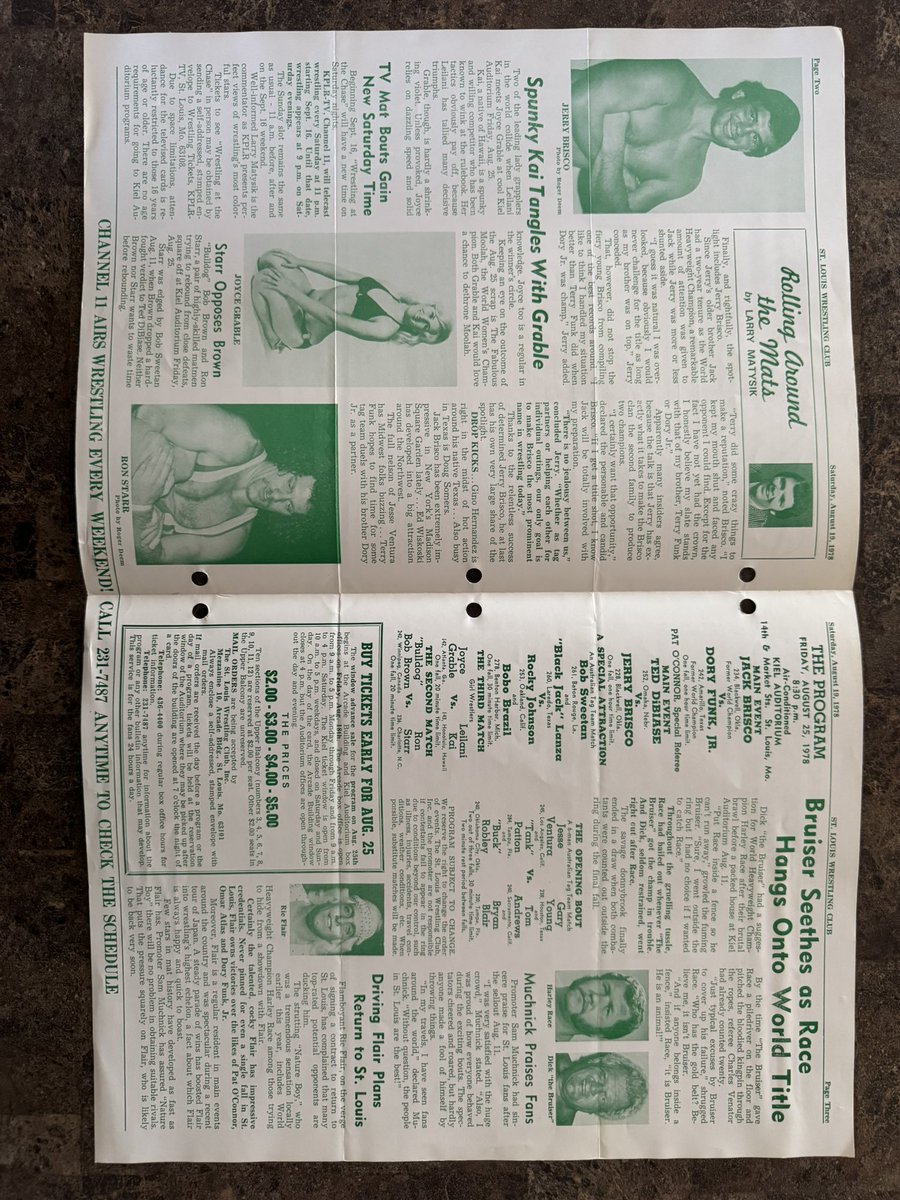 Wrestlingwclass's tweet photo. St. Louis Wrestling Newsletter August 19 1978.
Featuring the build for @Fgbrisco vs @MDMTedDiBiase & the forever classic #JackBrisco vs @fuanku
#SuckerforStLouis
#WrestlingwithClassics https://t.co/L092kH53Vd