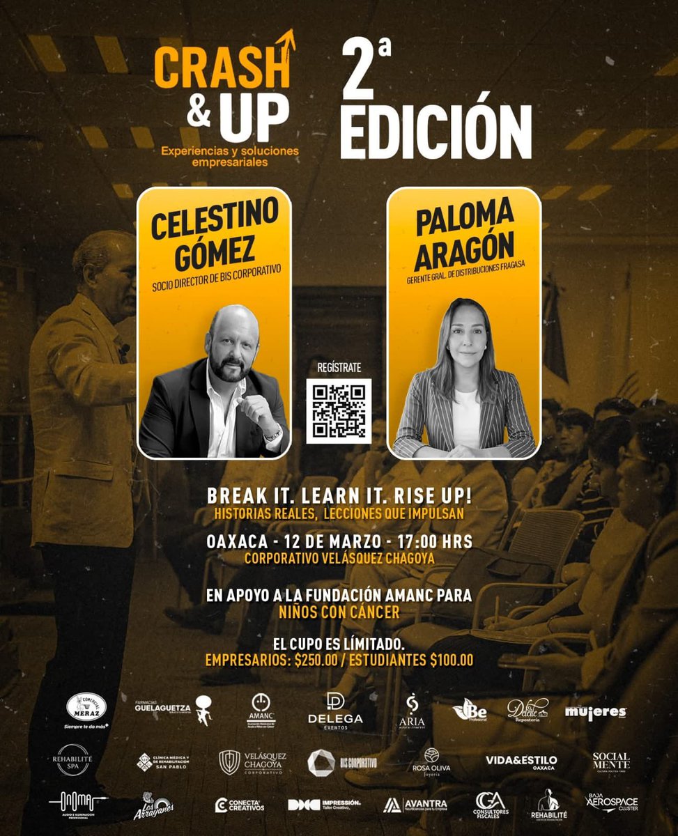Crash&amp;Up 2a edición. Experiencias y Soluciones Empresariales
¡Un evento empresarial distinto, valiente y directo! 

#oaxaca #entradasdisponibles