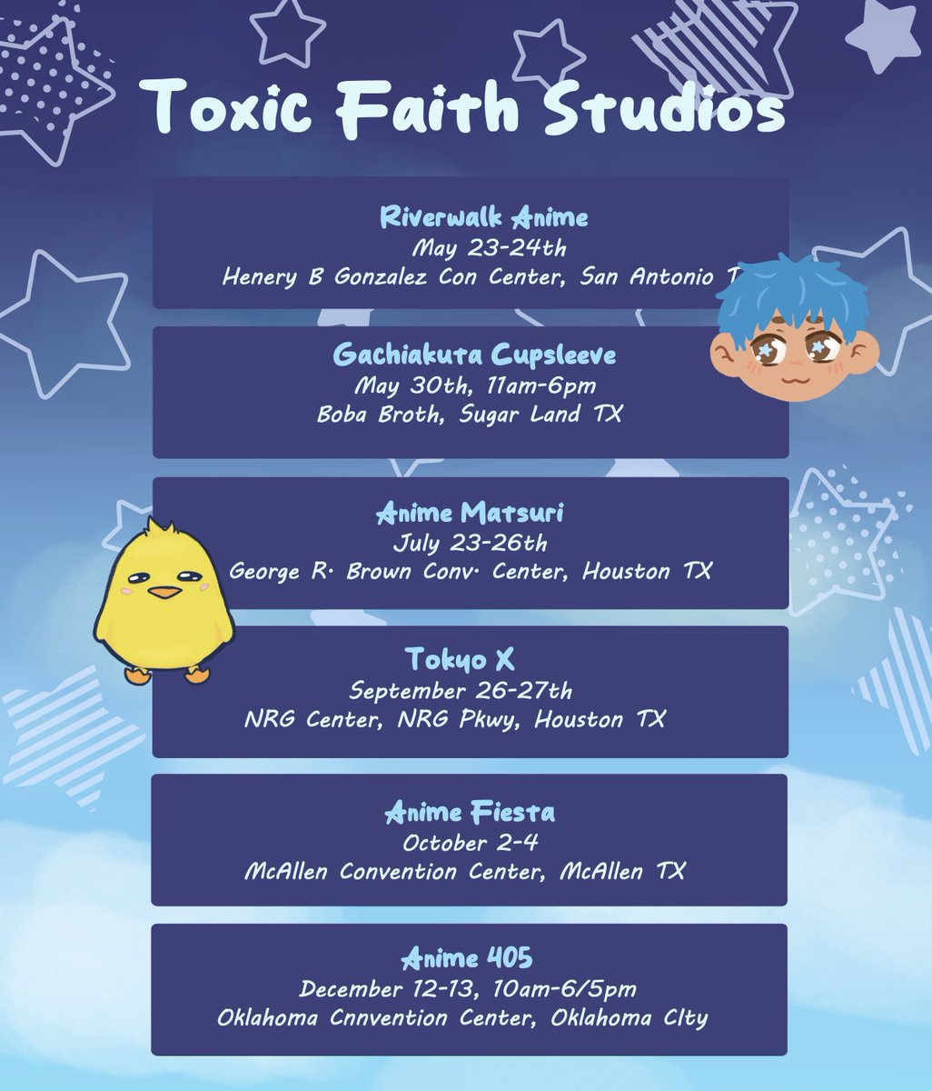 Toxic_Faith_'s tweet photo. Convention schedule update ! Check instagram for all @ and more info! https://t.co/uvHW7Nge95