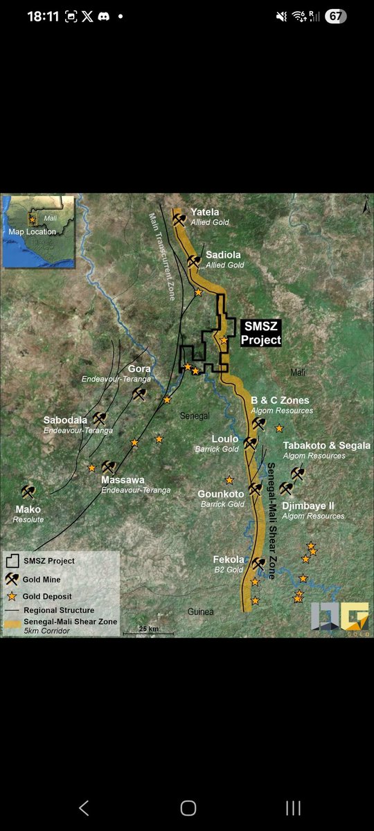 1. The SMSZ (Senegal-Mali Shear Zone) Project is the flagship asset of Desert Gold Ventures Inc.. $DAU.v
Over 20 gold zones identified
Over 95,000 m of drilling completed
38 km of one of Africa’s most productive gold structures, one of the richest gold belts on Earth. $Gold
$XAU