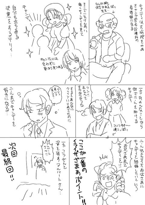 ちゃんと最終回まで描いたはずなんですが画像はここまでしか残ってない…。知らない人には余計混乱させてしまう…。 