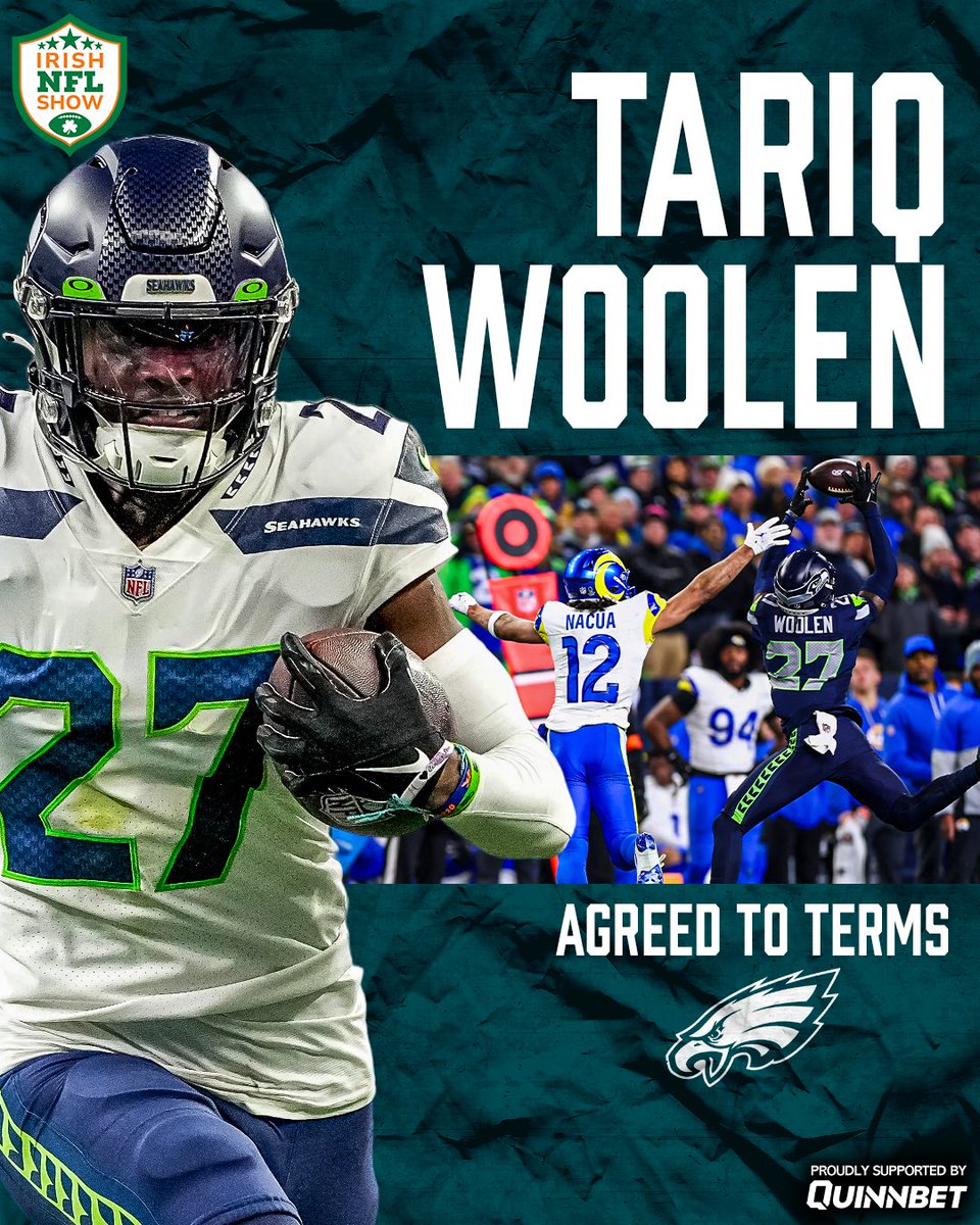 The @eagles are signing former Seahawks CB Riq Woolen

Coming off a big season and a Super Bowl victory he moves to a team who will expect to challenge again in 26.

<a href="/BritishEagles/">British & Irish Eagles</a> 

In partnership with <a href="/quinnbet/">QuinnBet</a>