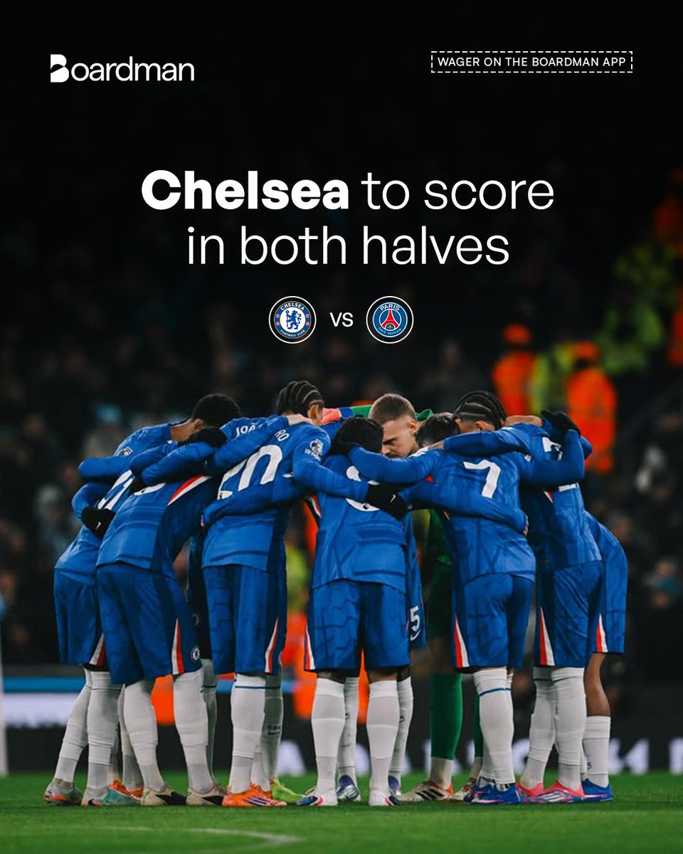YourBoardman's tweet photo. The Club World Cup final grudge match is here! 😤 Chelsea vs. PSG. 

Will Chelsea repeat their 3–0 masterclass, or can PSG get their revenge?

Lock in your predictions on the Boardman app now. Wager, play, and win!

#chelsea #ucl #psg https://t.co/sPcPwK0z5R