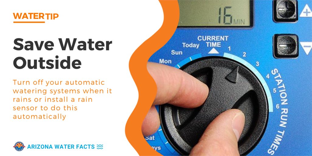 azwater's tweet image. #TuesdayTip:  Turn off your automatic watering systems when it rains or install a rain sensor to do this automatically. ow.ly/N5LF50Ys666