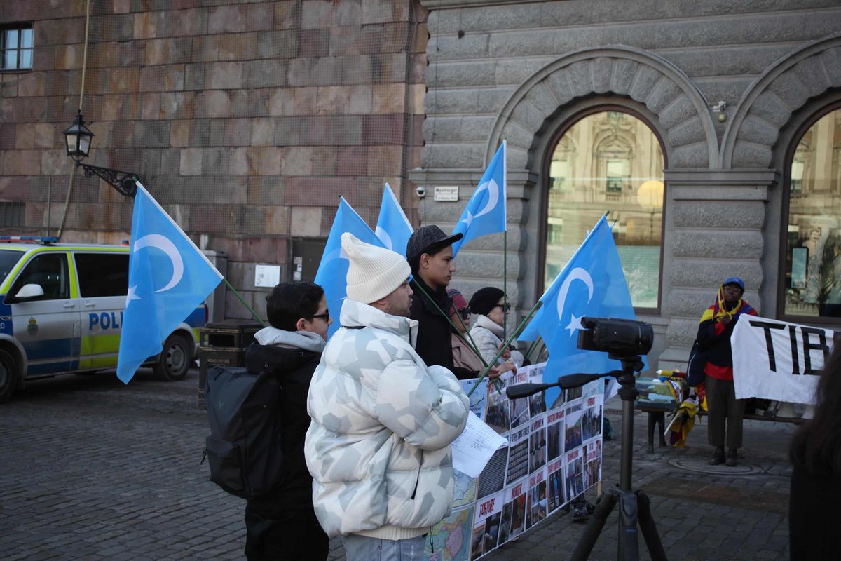 SUyghurCommitte's tweet photo. Today we protested in solidarity with Swedish Tibetans and Taiwanese on Tibetan Uprising Day, marching from the Swedish parliament to the city center of Stockholm.

As Uyghurs advocating for the recognition of the genocide and occupation in East Turkistan, and striving for the restoration of East Turkistan’s independence, we stood together with Tibetans and Taiwanese against the imperialist Chinese state, and for our independence, freedom, and justice. 

We would additionally want to thank @MarkusWiechel once again for recognizing East Turkistan and standing up for Uyghurs during his speech and participation.

We are grateful to our partners and proud to stand together. @tibetkommitten 
@ V-tag Sweden

#uyghur #freeuyghur #eastturkistan #tibet #taiwan