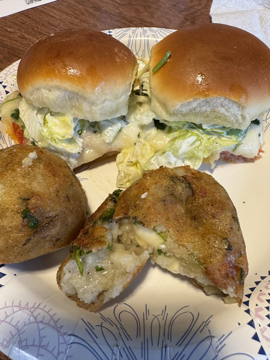 I don’t think I’ll allow my kid to go back to #school when #springbreak is over. Came home from work to a warm meal. #Yummy #sliders, with #mashedpotatobombs! So good!