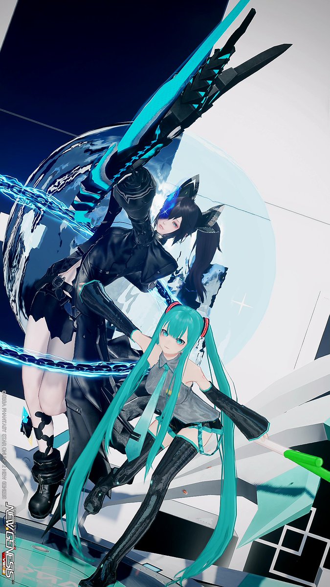 #PSO2NGS_S︎S #メンテの日じゃないけどss貼る
#今日のリッターズ
初音ミク×ブラック★ロックシューター✨