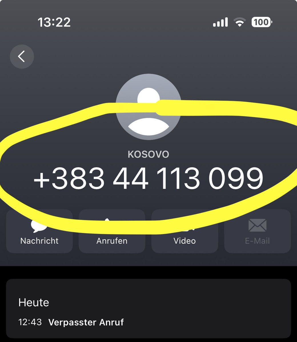 OrangeBitcoiner's tweet photo. Hallo zusammen 🚨 Bitte #Vorsicht  vor dieser unseriösen #Rufnummer +383 44 113 099 aus dem #Kosovo https://t.co/cbNBvthhVG