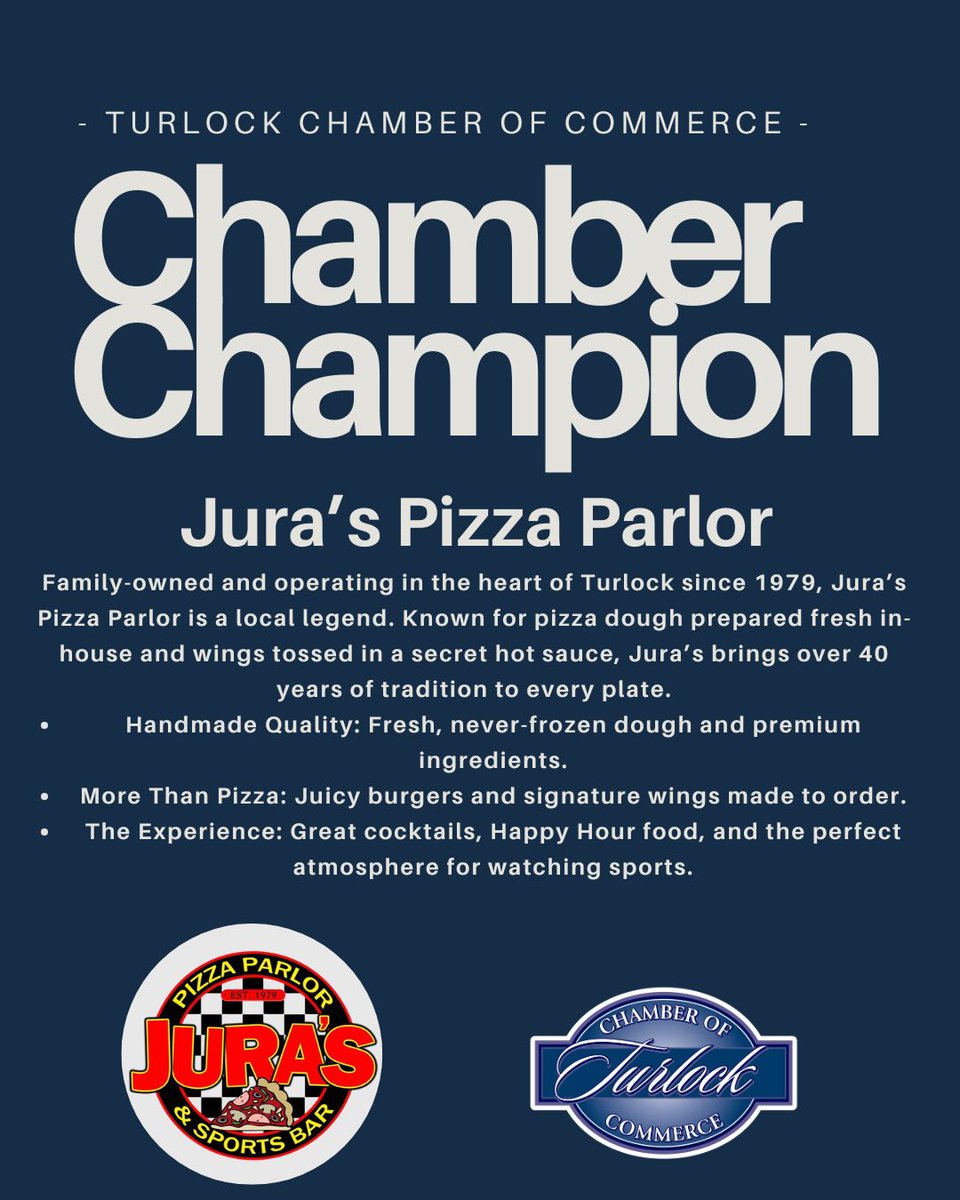 TurlockChamber's tweet photo. Chamber Champion Highlight
#turlockchamber #pizza #juraspizza #chamberchampion #turlockpizza #Turlock
#TurlockEats #TurlockFoodies #CSUStan #GameDayPizza #turlockwings #hotwings #TurlockBusiness #ShopLocalTurlock #SupportLocalBusiness https://t.co/0Zgvvd4A2a