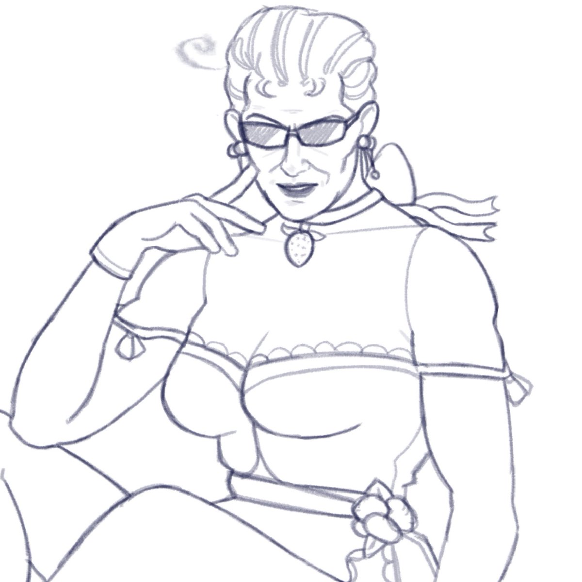 Been working on this cute spring berry wesker ‼️ I’m so scared to start colouring 😿😿but I rly love her so I must…