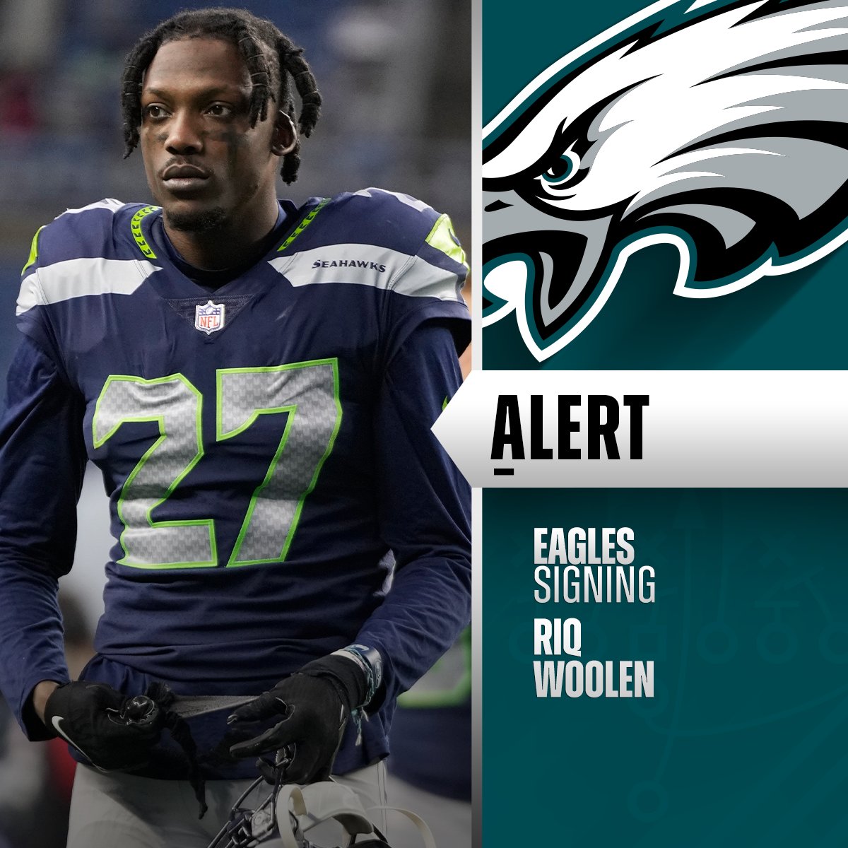 Eagles agree to 1-year deal with CB Riq Woolen. (via <a href="/CameronWolfe/">Cameron Wolfe</a>)