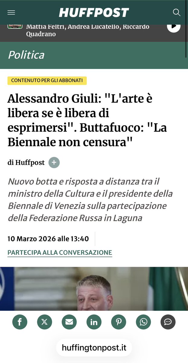 StefaniaBattis4's tweet photo. Non é censura non dare una vetrina ai regimi che vivono di censura - incarcerando, minacciando, ammazzando -
#Biennale https://t.co/QbxZSRKVsA