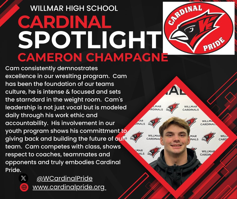 WCardinalPride's tweet photo. Cardinal Pride March Spotlight Athletes Congratulations Telilie Lange and Cameron Champagne. https://t.co/rPBBcfu4p6