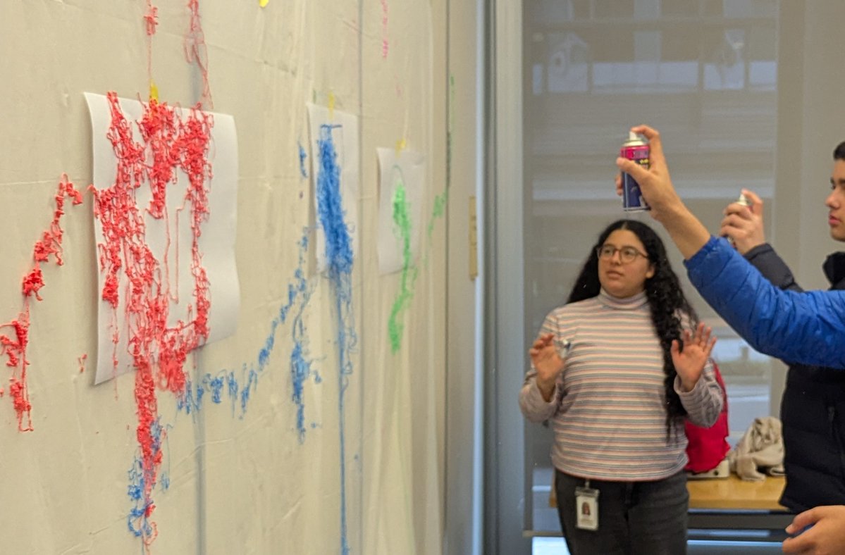 TARE_Lab's tweet photo. We enjoyed running our Fun with Fiber activity at an ISCRM outreach event in February! Middle schoolers compared fiber properties across three different fiber-making methods: cotton candy, hot glue, and silly string! https://t.co/CRttKVfzqW