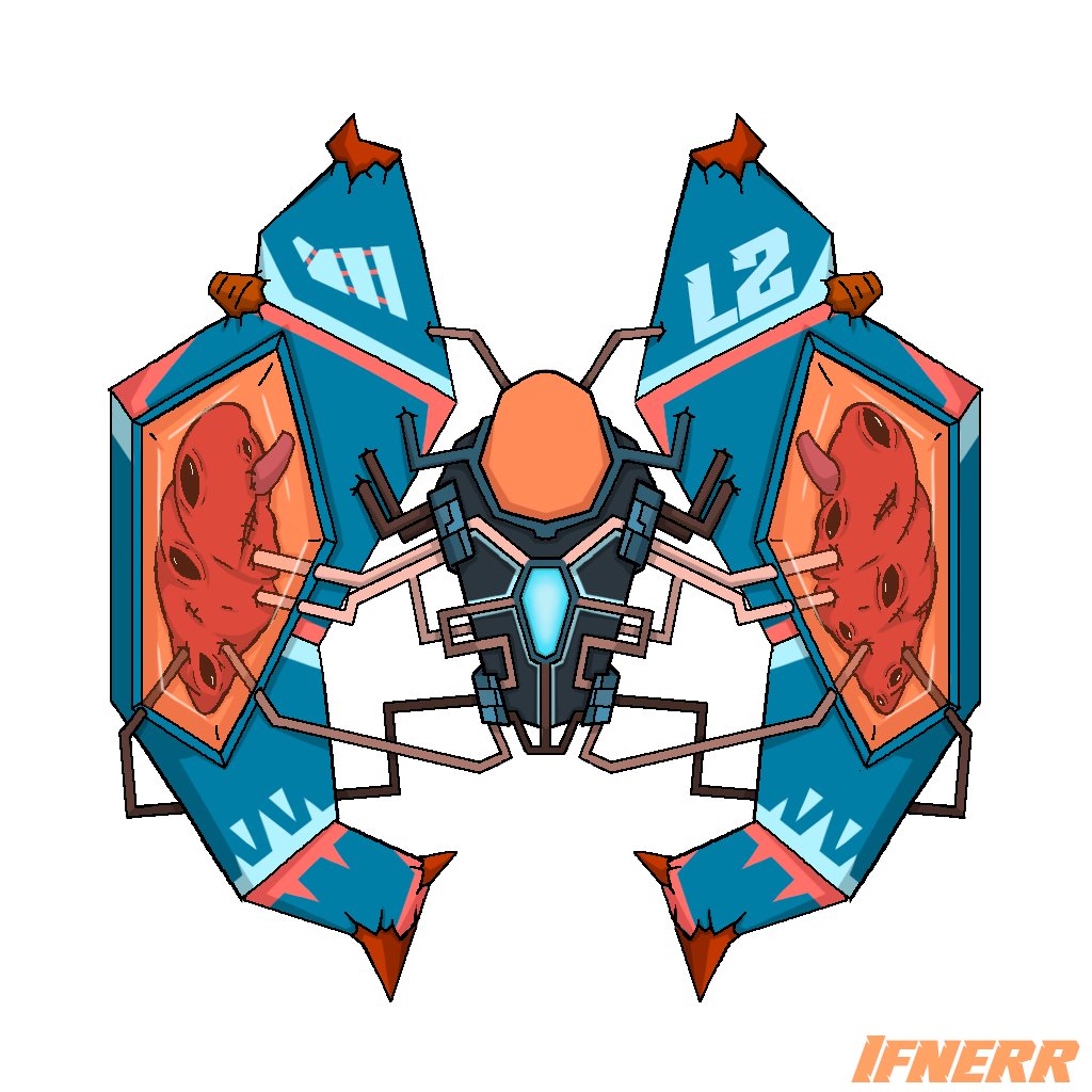 Ifnerr's tweet photo. In reality it's the heaviest of the actual ships, what should it shoot? missiles? grenades? what other interesting ways of attacks you can think of?

#gamedev #indiegamedev #gameart #creaturedesign #biomechanical #scifidesign #gameassets #2dgameart #indiegame #spaceship https://t.co/HTGVD9Eqpc